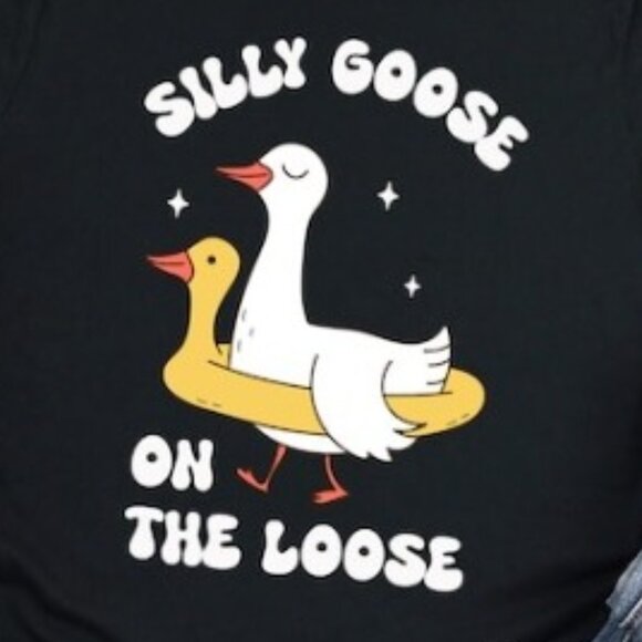 Silly Goose Shirt, Silly Goose On The Loose Shirt, Funny Graphic Tee - Picture 3 of 3
